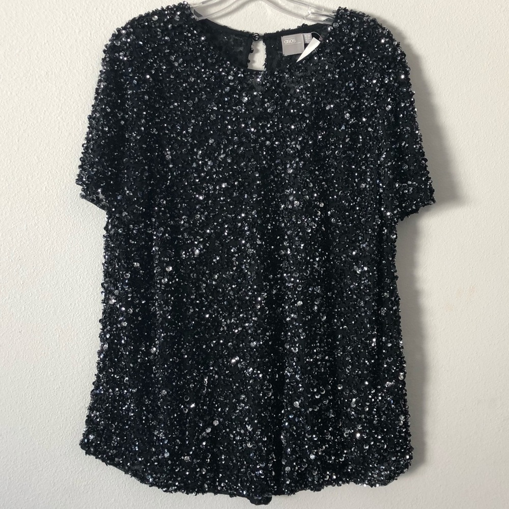 ASOS Black Sequin T-Shirt